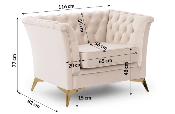 Zestaw mebli pikowanych Chesterfield 3+2+1 Hasso Bis - design i funkcjonalnosc w parze