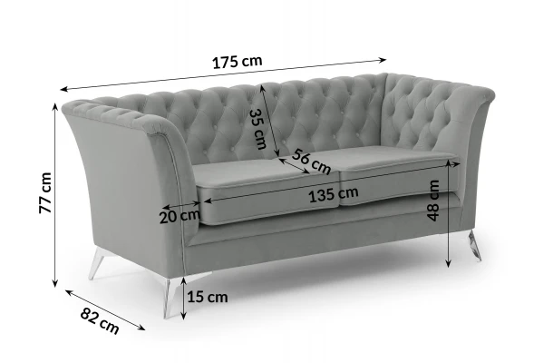 Zestaw mebli pikowanych Chesterfield 3+2+1 Hasso Bis - design i funkcjonalnosc w parze