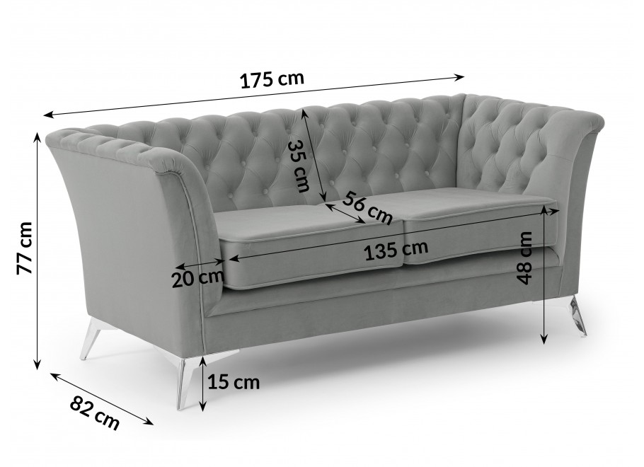 Zestaw mebli pikowanych Chesterfield 3+2+1 Hasso Bis 18
