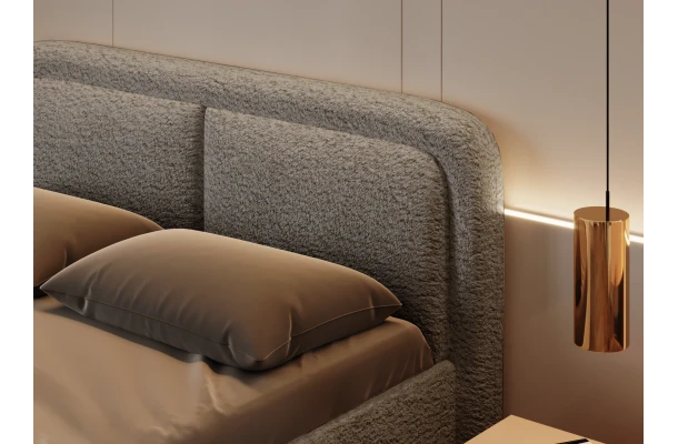 Nowoczesne łóżko tapicerowane z pojemnikiem na pościel Bloomi - design i funkcjonalnosc w parze