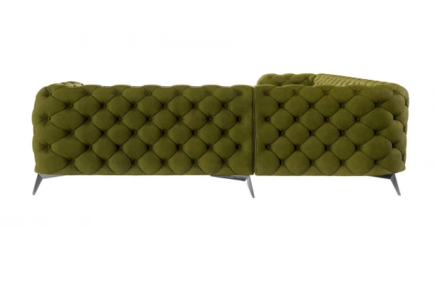 Narożnik sześcioosobowy luksusowy pikowany Chesterfield TEO 3+E+2 - eleganckie