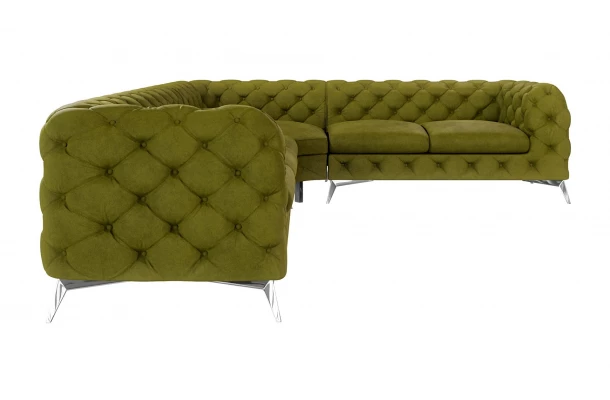 Narożnik sześcioosobowy luksusowy pikowany Chesterfield TEO 3+E+2 - stylowe