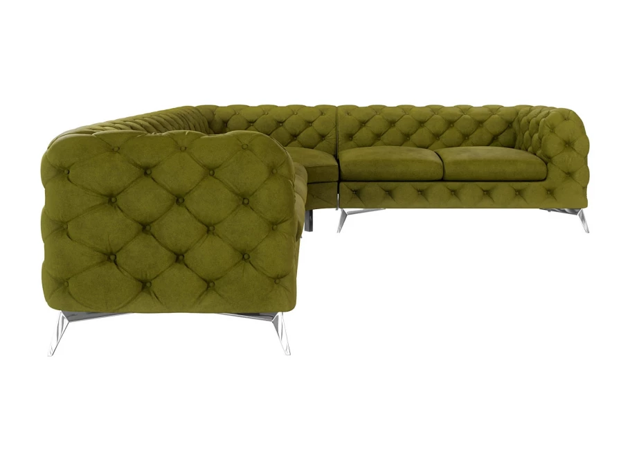 Narożnik sześcioosobowy luksusowy pikowany Chesterfield TEO 3+E+2