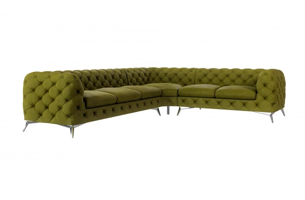 Narożnik sześcioosobowy luksusowy pikowany Chesterfield TEO 3+E+2 - design i funkcjonalnosc w parze