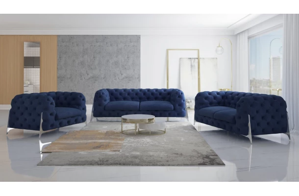 Zestaw mebli pikowanych Chesterfield luksusowy 3+2+1 KALIFORNIA - wygodne