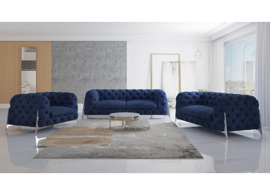 Zestaw mebli pikowanych Chesterfield luksusowy 3+2+1 KALIFORNIA 7