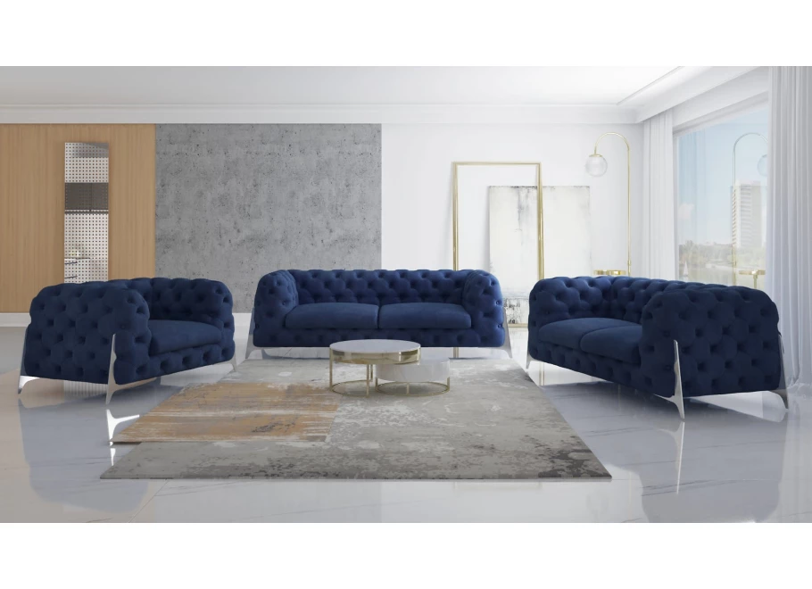 Zestaw mebli pikowanych Chesterfield luksusowy 3+2+1 KALIFORNIA
