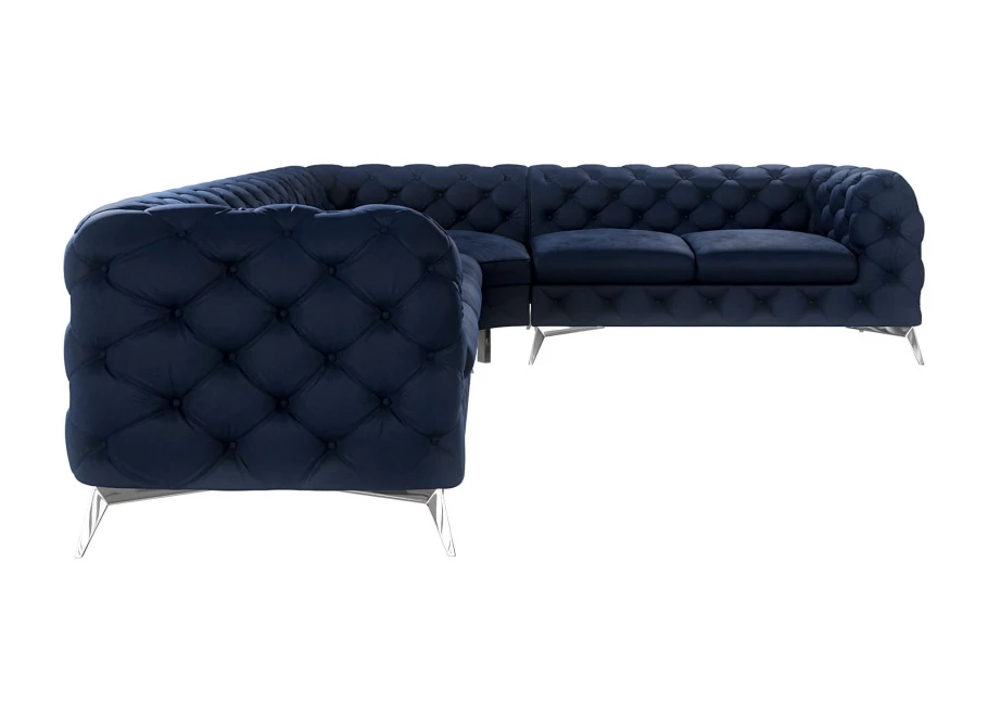 Narożnik sześcioosobowy luksusowy pikowany Chesterfield TEO 3+E+2