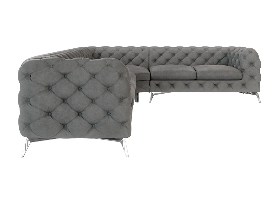 Narożnik sześcioosobowy luksusowy pikowany Chesterfield TEO 3+E+2
