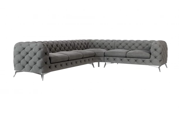 Narożnik sześcioosobowy luksusowy pikowany Chesterfield TEO 3+E+2 - design i funkcjonalnosc w parze