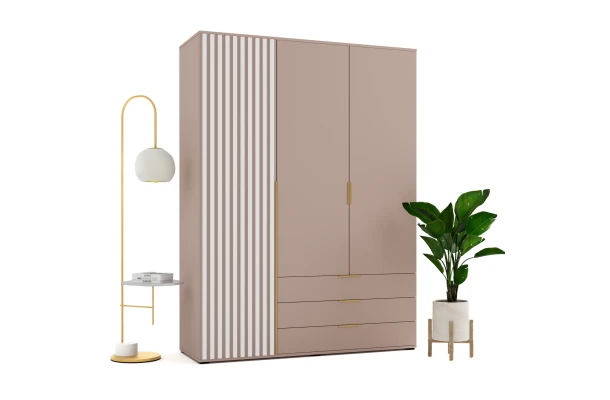 Szafa uchylna trzydrzwiowa z szufladami i lamelami na wymiar Lima - design i funkcjonalnosc w parze