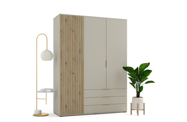Szafa uchylna trzydrzwiowa z szufladami i lamelami na wymiar Lima - design i funkcjonalnosc w parze