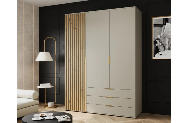 Szafa uchylna trzydrzwiowa z szufladami i lamelami na wymiar Lima - design i funkcjonalnosc w parze