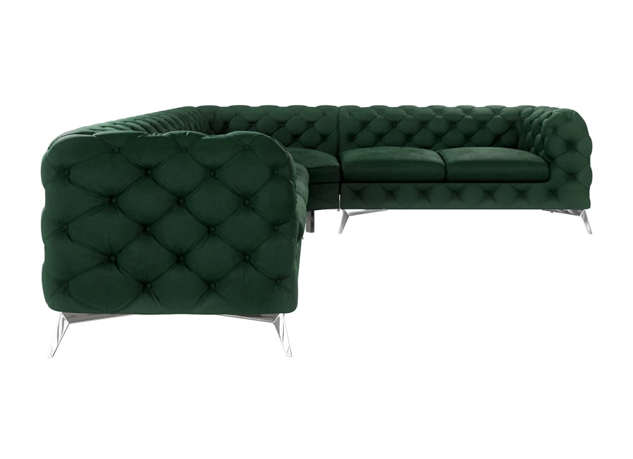 Narożnik sześcioosobowy luksusowy pikowany Chesterfield TEO 3+E+2