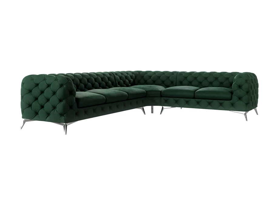 Narożnik sześcioosobowy luksusowy pikowany Chesterfield TEO 3+E+2