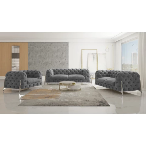Zestaw mebli pikowanych Chesterfield luksusowy 3+2+1 KALIFORNIA