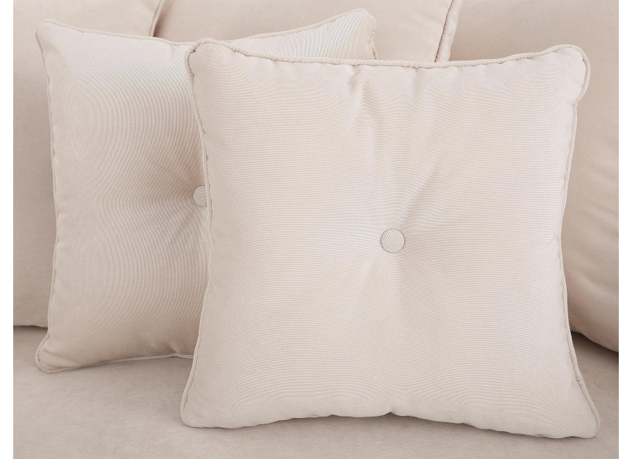 Wygodna kanapa trzyosobowa pikowana do salonu LUZERN jasny beż 6