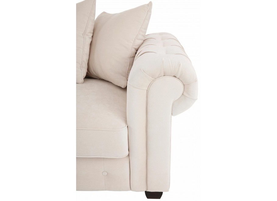 Wygodna kanapa trzyosobowa pikowana do salonu LUZERN jasny beż 5