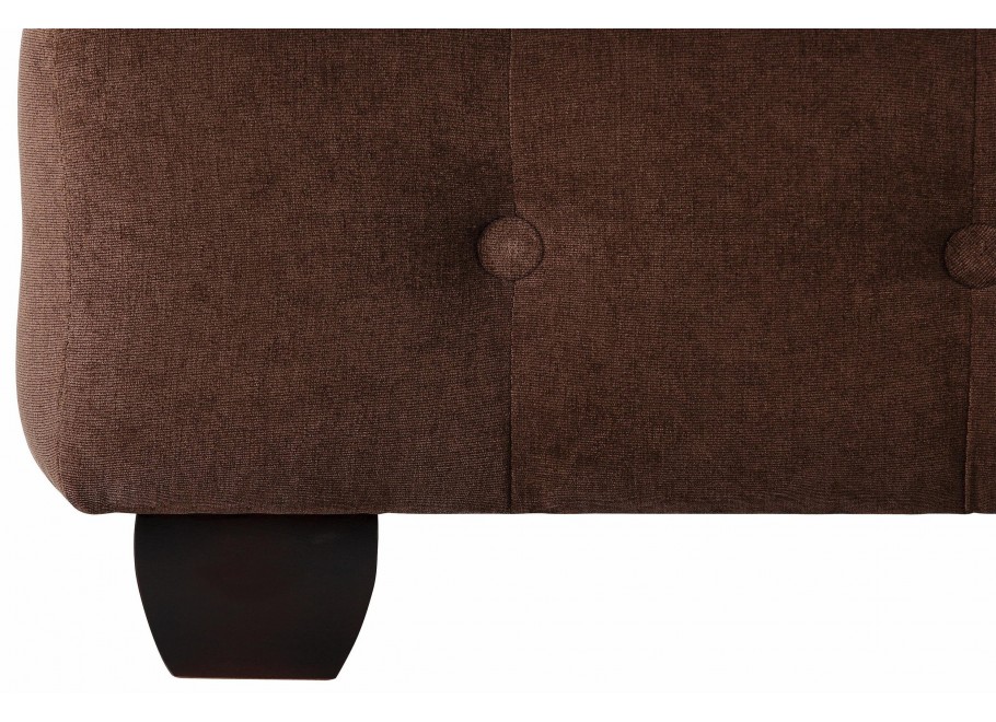 Kanapa trzyosobowa pikowana glamour LUZERN Brązowy welur 5