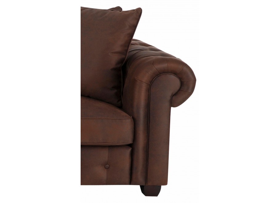 Kanapa trzyosobowa pikowana glamour LUZERN Brązowy welur 6