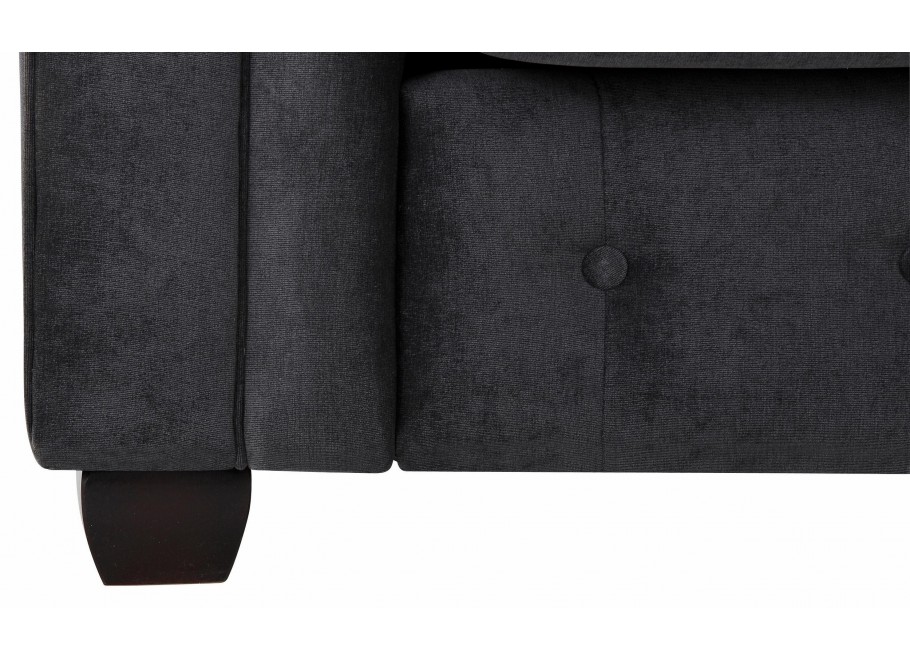 Kanapa trzyosobowa pikowana z poduszkami LUZERN Welurowa grafitowa 6