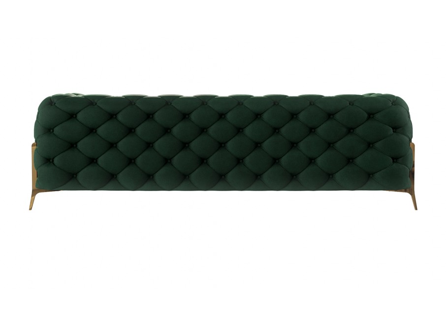 Sofa trzyosobowa w kolorze butelkowej zieleni pikowana Chesterfield TEO HIGH 3 3