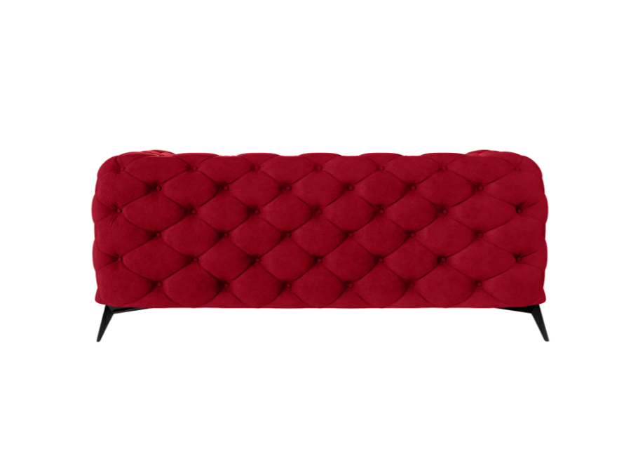 Czerwona welurowa sofa dwuosobowa pikowana Chesterfield TEO 2 4