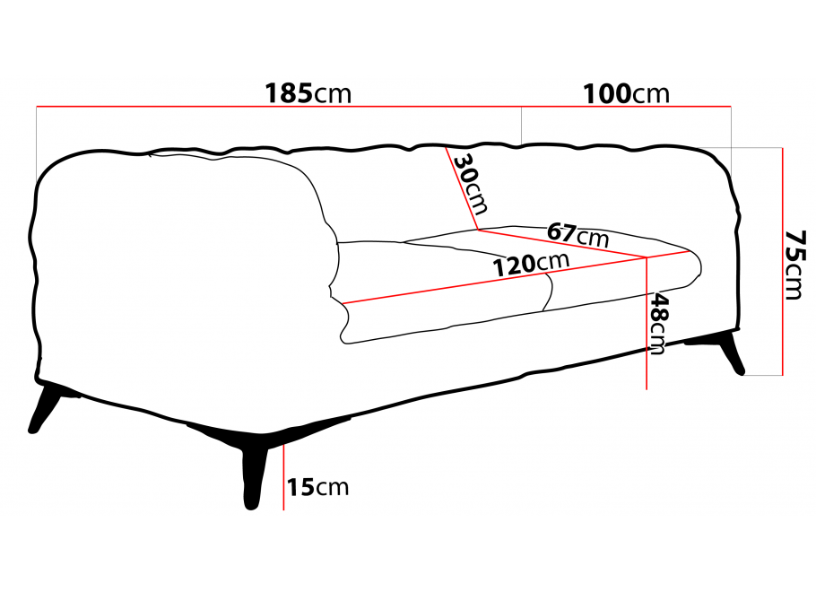 Elegancka mała sofa dwuosobowa pikowana Chesterfield TEO 2 - Ciepły beż 4