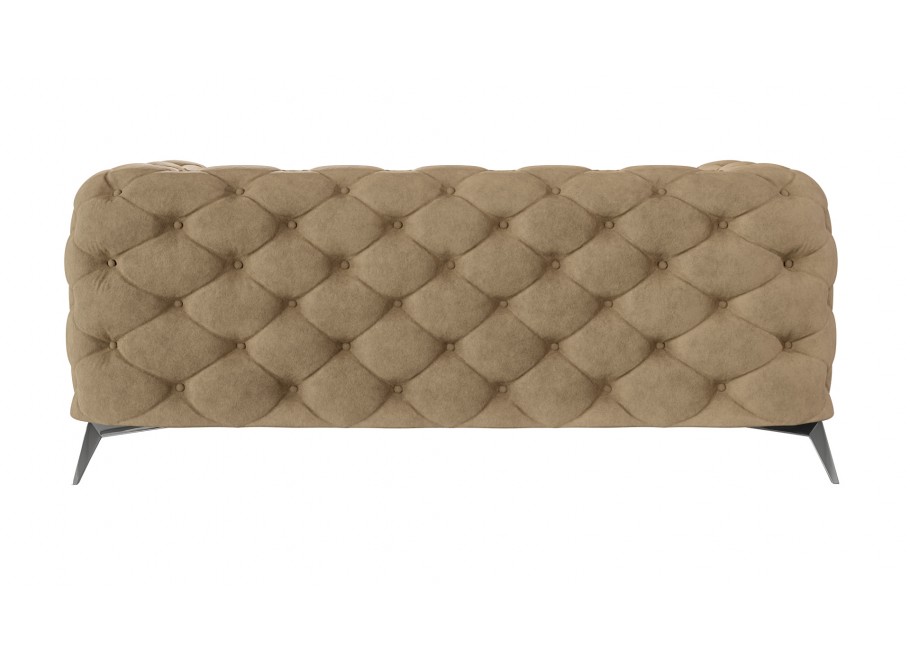 Elegancka mała sofa dwuosobowa pikowana Chesterfield TEO 2 - Ciepły beż 3