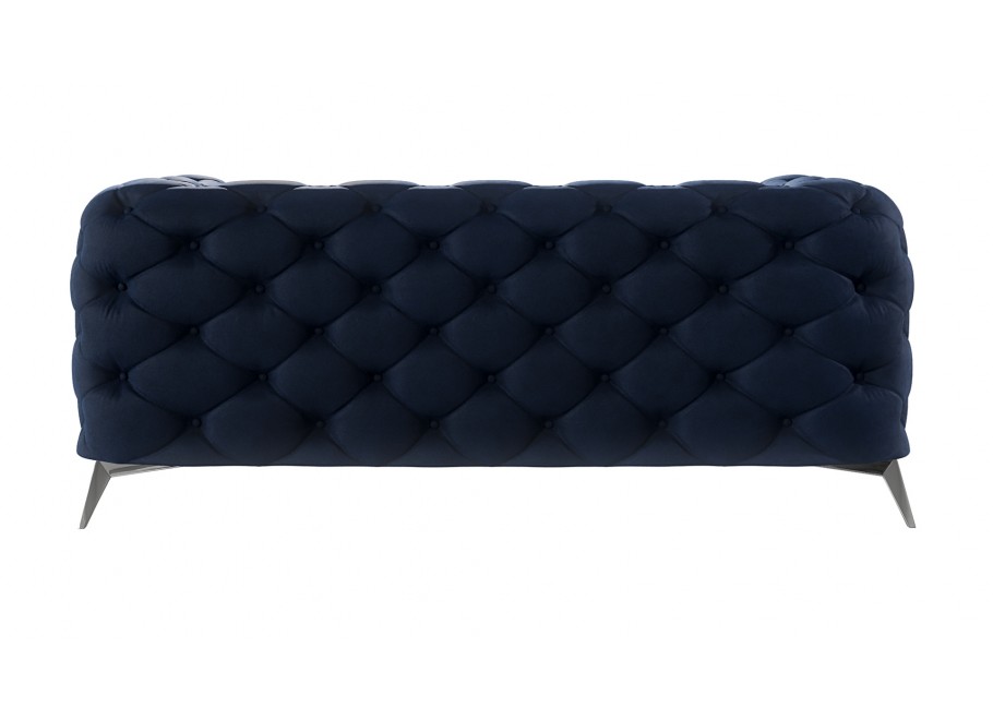 Nowoczesna sofa dwuosobowa granatowa, pikowana Chesterfield TEO 2 3