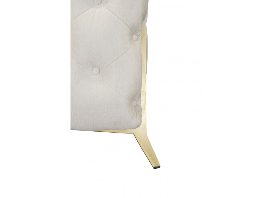 Kremowa sofa dwuosobowa pikowana glamour Chesterfield TEO HIGH 2 3