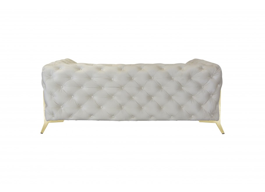 Kremowa sofa dwuosobowa pikowana glamour Chesterfield TEO HIGH 2 5