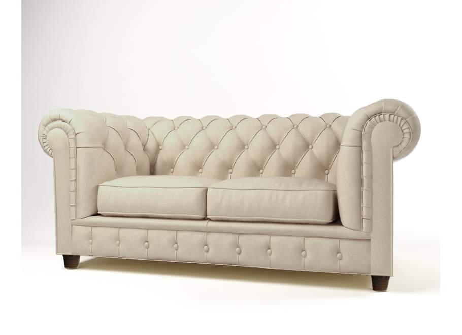 Beżowa sofa welurowa dwuosobowa pikowana Chesterfield SOLARIS 2 - Riviera 21