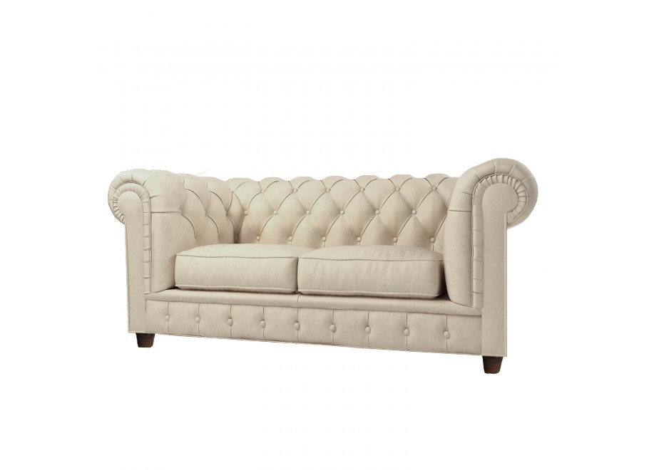 Beżowa sofa welurowa dwuosobowa pikowana Chesterfield SOLARIS 2 - Riviera 21
