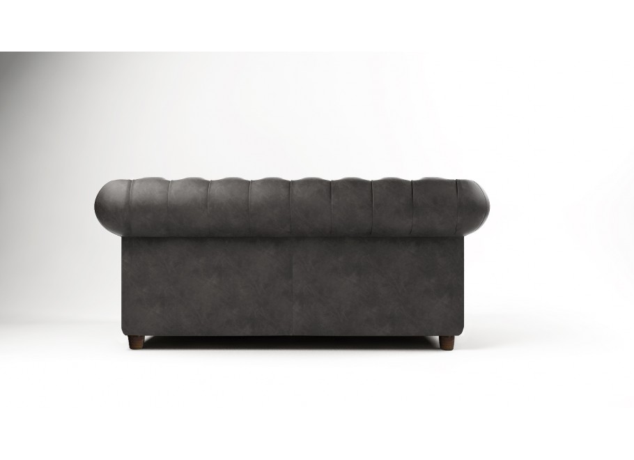 Elegancka sofa dwuosobowa ciemnoszara idealna do salonu pikowana SOLARIS 2 4