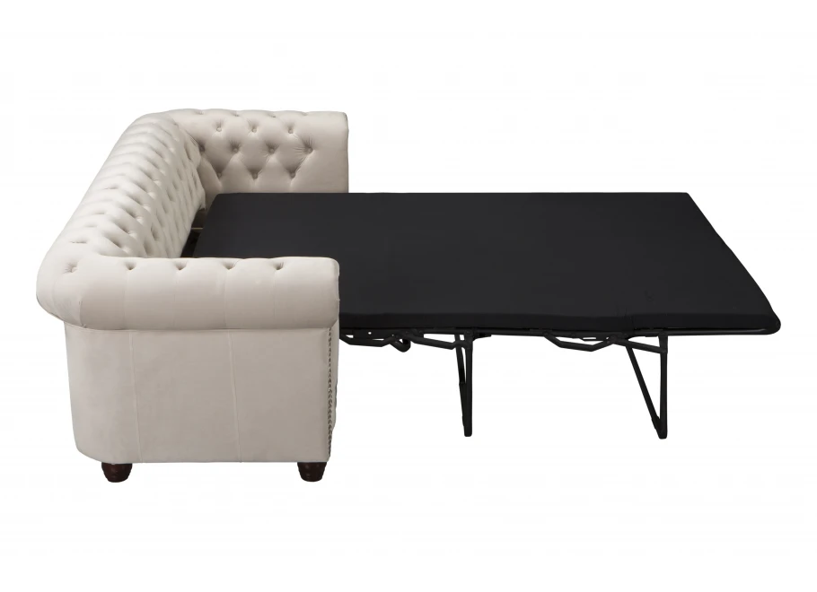 Sofa trzyosobowa z funkcją spania pikowana Chesterfield FELIX 3 Sofa trzyosobowa z funkcją spania pikowana Chesterfield FELIX 3