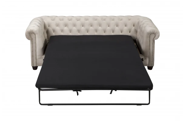 Sofa trzyosobowa z funkcją spania pikowana Chesterfield FELIX 3 - wygodne Sofa trzyosobowa z funkcją spania pikowana Chesterfield FELIX 3 - wygodne
