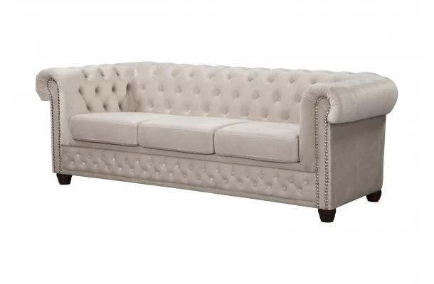 Sofa trzyosobowa z funkcją spania pikowana Chesterfield FELIX 3 - eleganckie Sofa trzyosobowa z funkcją spania pikowana Chesterfield FELIX 3 - eleganckie