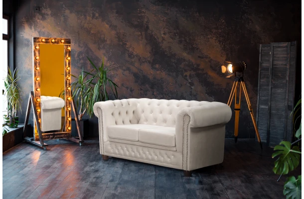 Sofa dwuosobowa pikowana Chesterfield FELIX 2 - sofy