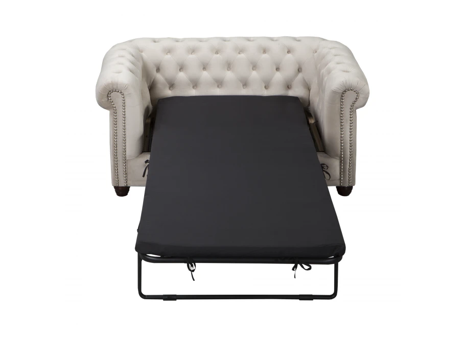 Sofa dwuosobowa z funkcją spania pikowana Chesterfield FELIX 2