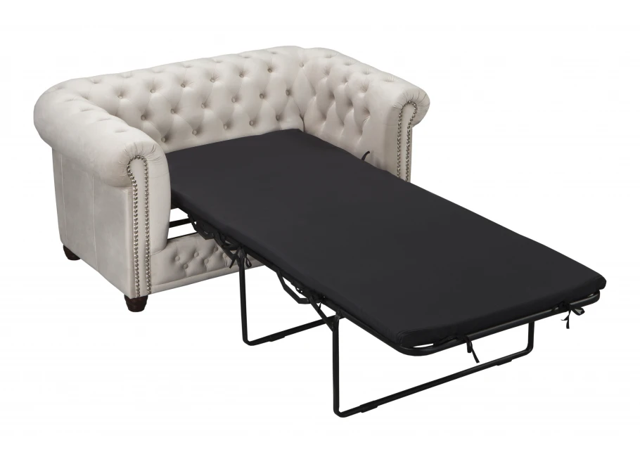 Sofa dwuosobowa z funkcją spania pikowana Chesterfield FELIX 2