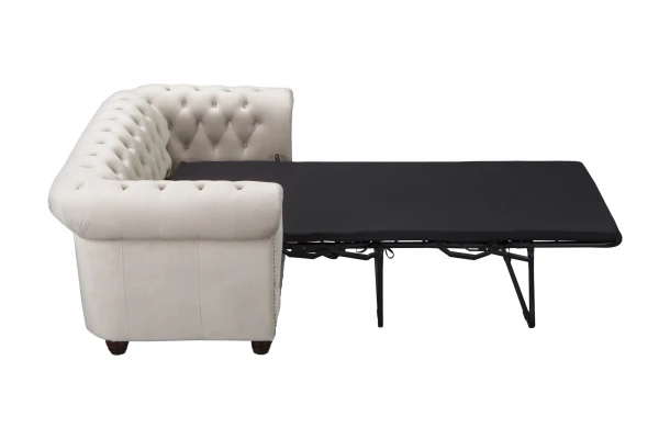 Sofa dwuosobowa z funkcją spania pikowana Chesterfield FELIX 2 - wygodne