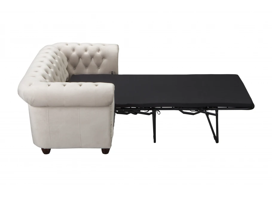 Sofa dwuosobowa z funkcją spania pikowana Chesterfield FELIX 2