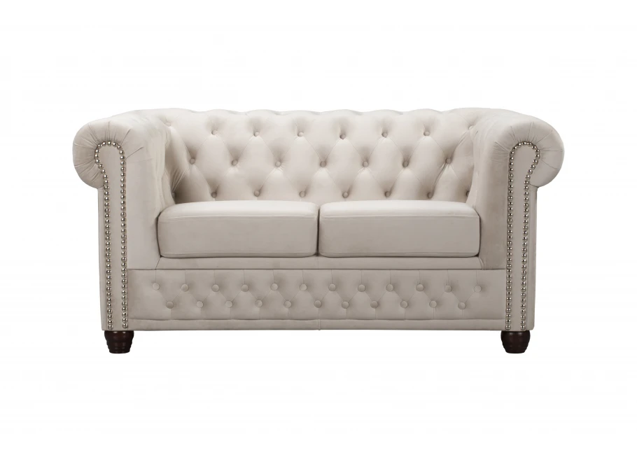 Sofa dwuosobowa z funkcją spania pikowana Chesterfield FELIX 2