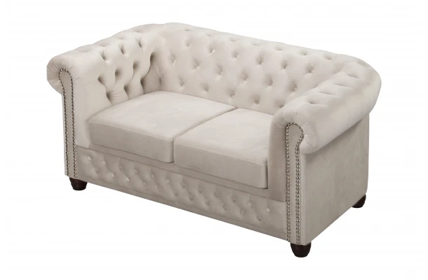 Sofa dwuosobowa z funkcją spania pikowana Chesterfield FELIX 2 - stylowe