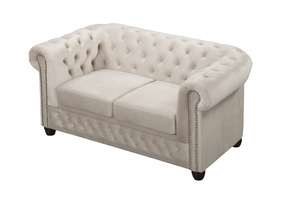 Sofa dwuosobowa z funkcją spania pikowana Chesterfield FELIX 2