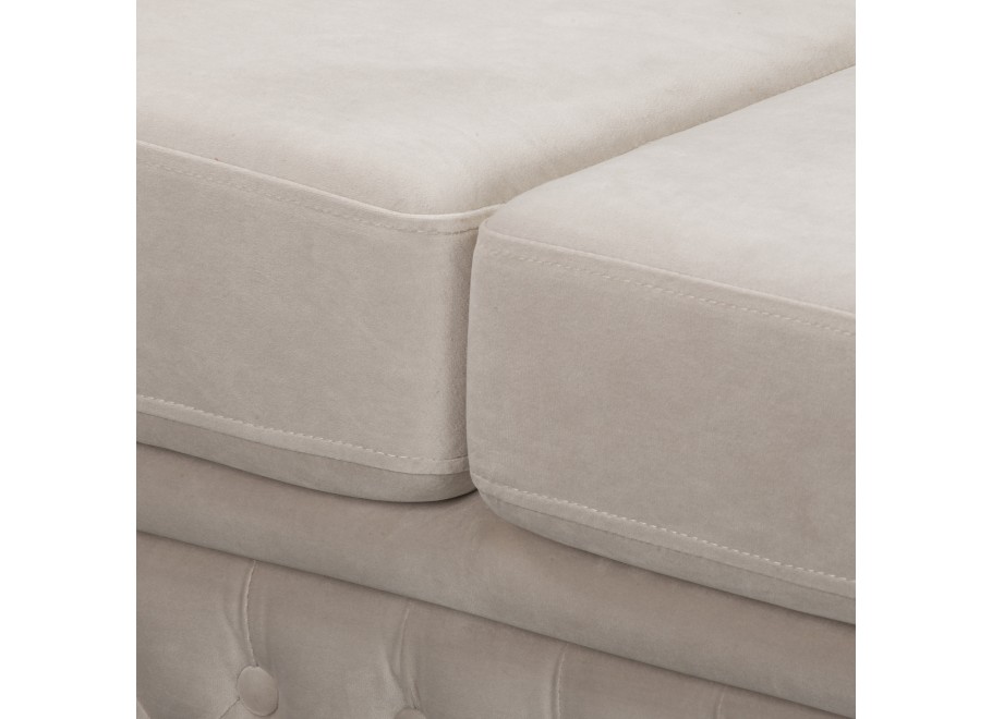 Wygodna sofa do salonu, trzyosobowa pikowana Chesterfield FELIX 3 - Jasny beż 8