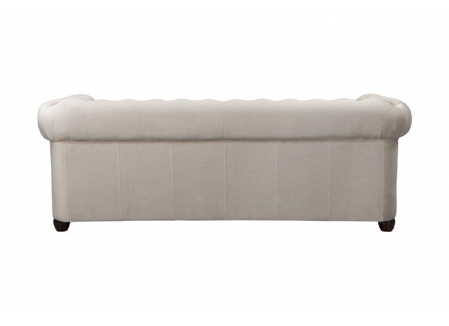 Wygodna sofa do salonu, trzyosobowa pikowana Chesterfield FELIX 3 - Jasny beż 10