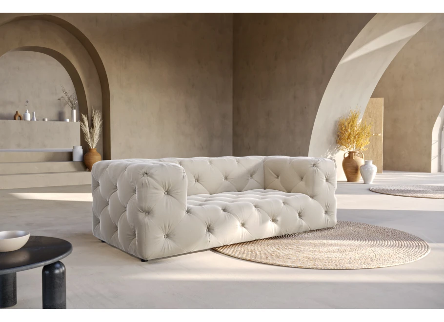 Sofa dwuosobowa pikowana premium Chesterfield BENTLEY