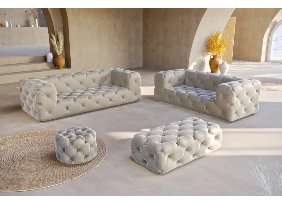 Sofa dwuosobowa pikowana premium Chesterfield BENTLEY